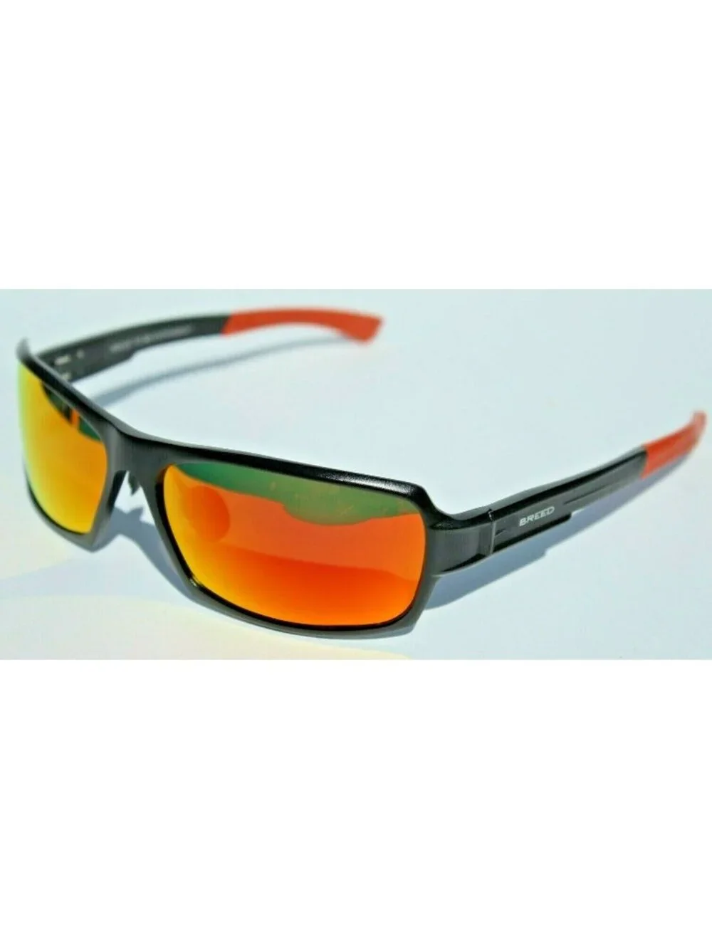 BREED Cosmos POLARIZED Sunglasses Black/Orange Red Mirror NEW $195 BSG013BK